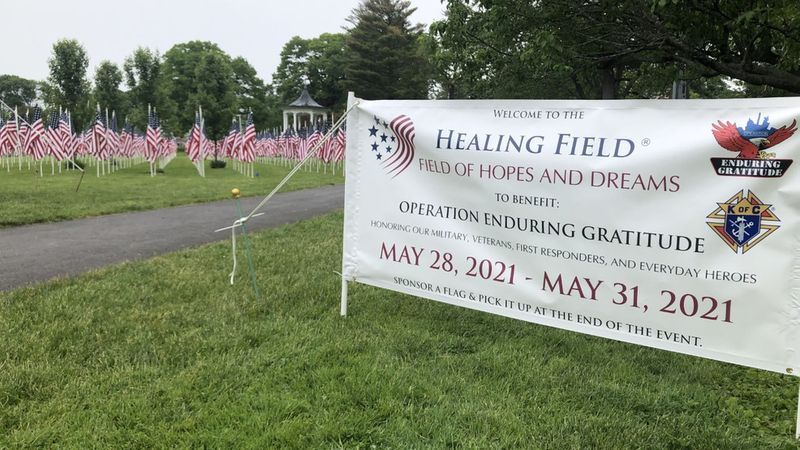 Healing Field of Hopes Display im Hoopes Park in Auburn an diesem Memorial Day-Wochenende