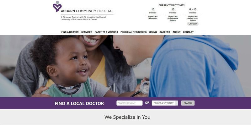 Die neue Website des Auburn Hospitals zeigt Wartezeiten und Reservierungen für dringende Behandlungen an