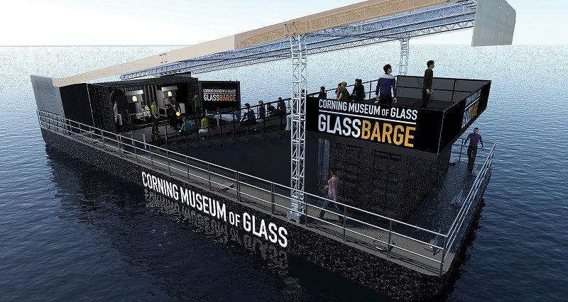 Korninga muzeja stikla liellaiva, lai šovasar apmeklētu Senekas ūdenskritumu