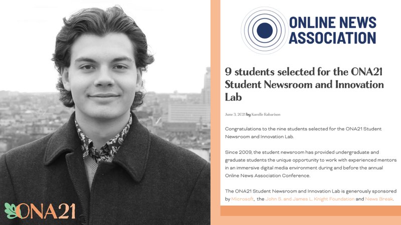 Pietrorazio valittiin ONA21 Student Newsroomiin ja Innovation Labiin
