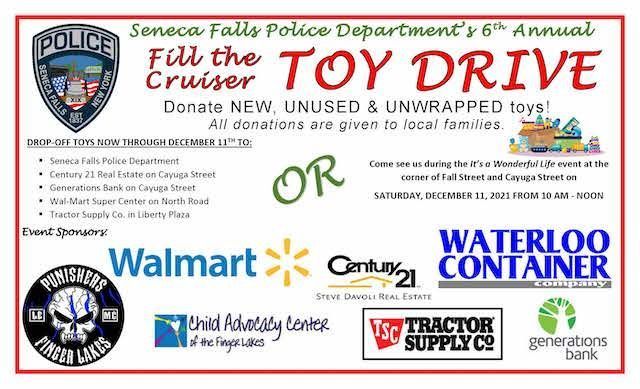 Le service de police de Seneca Falls organisera une collecte annuelle de jouets pendant C'est un week-end merveilleux