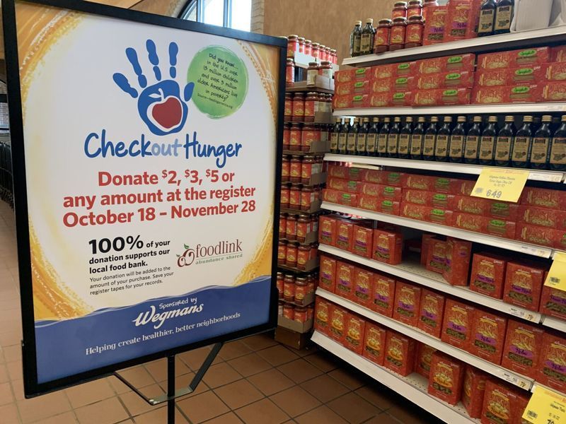 Foodlink, Wegmans kaže da je prikupljeno 710 tisuća dolara u kampanji Check Out Hunger