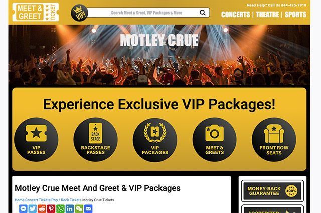 Motley Crue Meet and Greet & VIP piletid: kust leida pakette