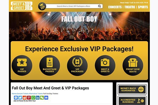 Fall Out Boy Meet And Greet i entrades VIP: on trobar paquets